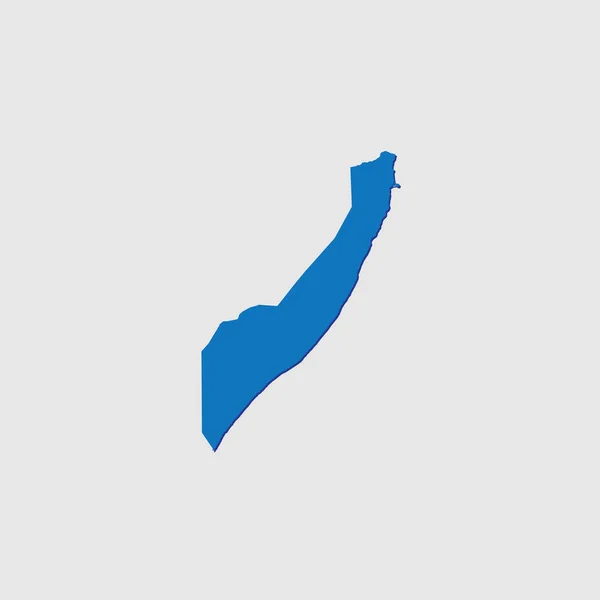 Forma País Ilustrada Azul Con Sombra Somalia — Vector de stock