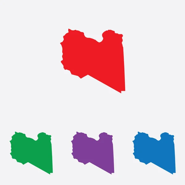 Çok Renkli Country Shape Vektör Çizimi Libya — Stok Vektör