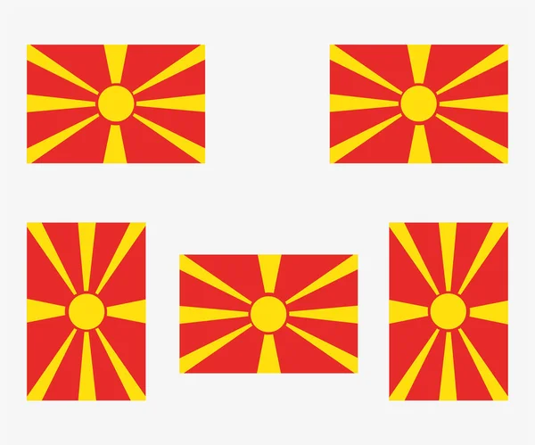 Illustrated Country Flag Reflected Rotated Macedonia — Stock Vector