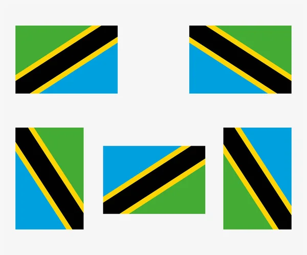 Drapeau Pays Illustré Réfléchi Tourné Tanzanie — Image vectorielle