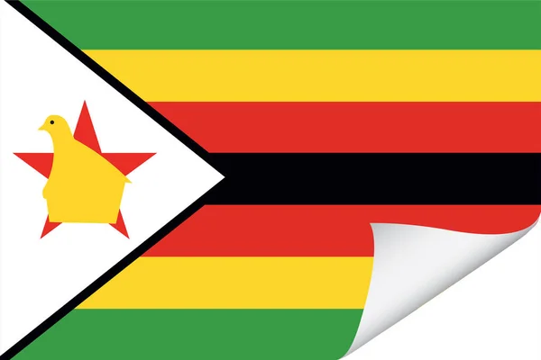 Ілюстрований Прапор Країни Зімбабве — стоковий вектор