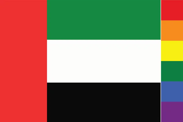 Ilustrowana Bandera Dla Kraju Zjednoczonych Emiratów Arabskich — Wektor stockowy