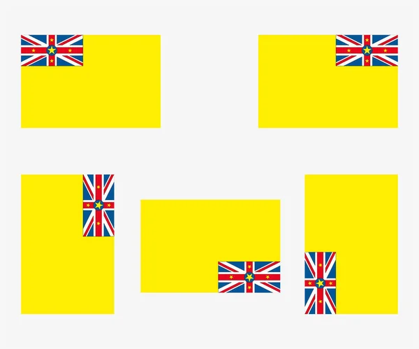 Drapeau Pays Illustré Réfléchi Tourné Niue — Image vectorielle