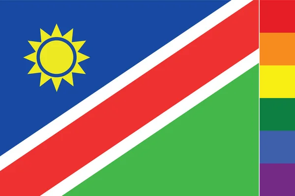 Bandera Ilustrada Del País Namibia — Archivo Imágenes Vectoriales