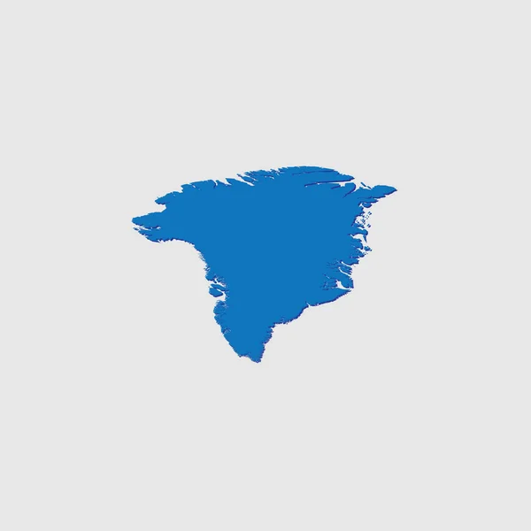 Forma País Ilustrada Azul Com Sombra Groenlândia — Vetor de Stock