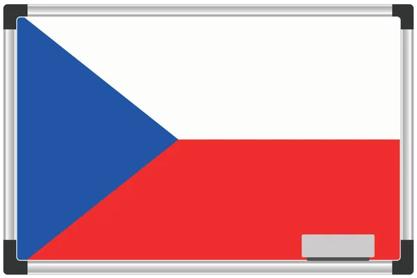 Bandera Ilustrada Una Pizarra Blanca Para País República Checa — Vector de stock