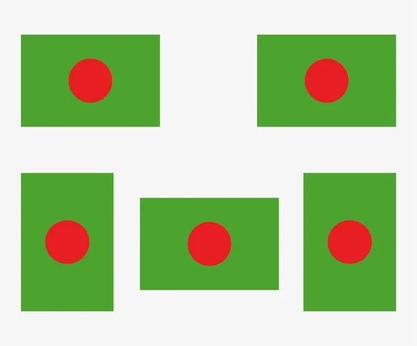 Illustrated Country Flag Reflected Rotated Bangladesh — 스톡 벡터