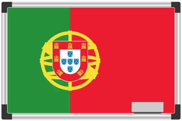 Bandeira Ilustrada Quadro Branco Para País Portugal — Vetor de Stock