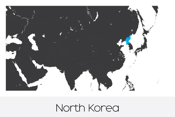 Geïllustreerde Vorm Van Noord Korea — Stockvector