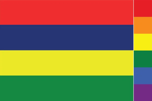 Ilustrowana Bandera Dla Kraju Mauritius — Wektor stockowy