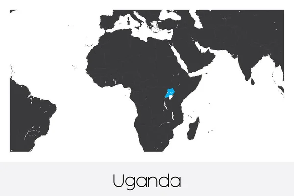 Forme Pays Illustré Ouganda — Image vectorielle