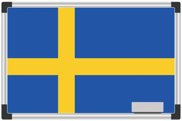 Bandeira Ilustrada Quadro Branco Para País Suécia — Vetor de Stock