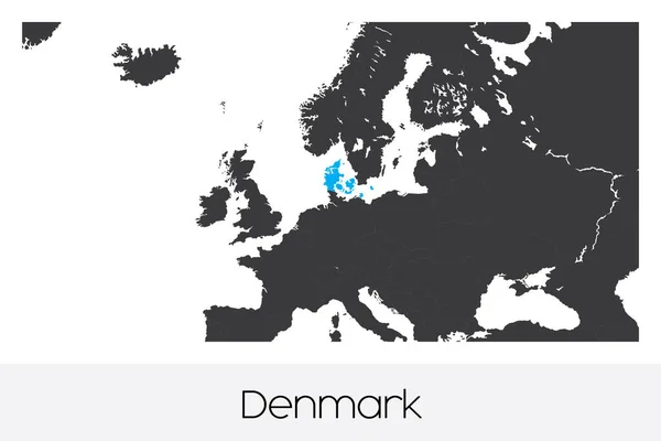 Geïllustreerde Landvorm Van Denemarken — Stockvector