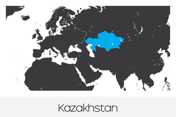 Ilustrovaný Tvar Země Kazachstánu — Stockový vektor