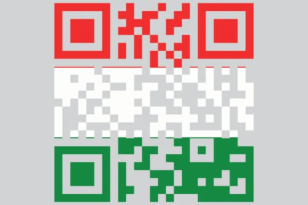 Ilustracja Wektorowa Flag Wykonanych Jako Qrcode Węgry — Wektor stockowy