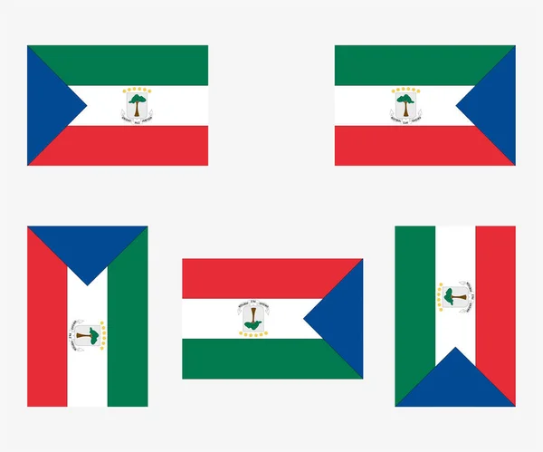 Ilustrovaná Vlajka Země Odražená Otočená Rovníkové Guineje — Stockový vektor