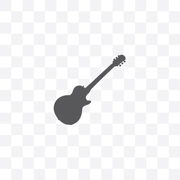 Guitar Vector Icon Isolated Transparent Background — Stock Vector