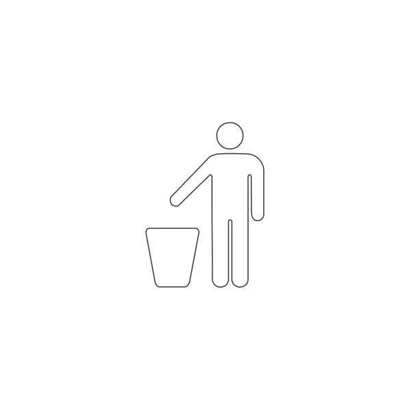 Ilustração Vetorial Ícone Lixo — Vetor de Stock