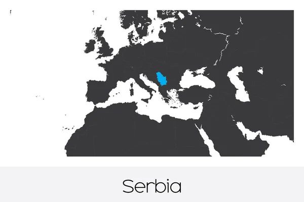 Geïllustreerde Landvorm Van Servië — Stockvector