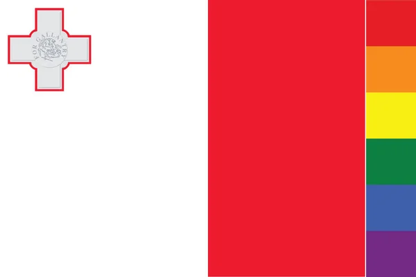 Ilustrowana Bandera Dla Kraju Malta — Wektor stockowy