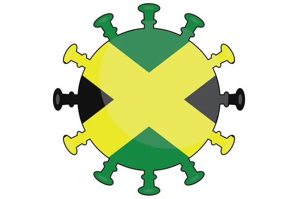 Bandera Virus Ilustrada Del País Jamaica — Archivo Imágenes Vectoriales