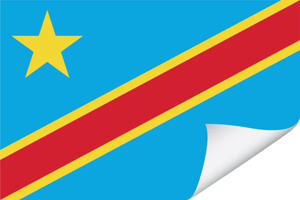 Illustrated Flag Country Democratic Republic Congo — Stock Vector