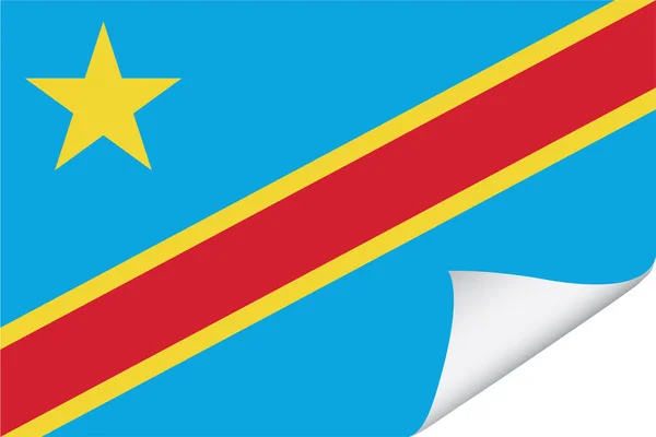 Bandera Ilustrada Del País República Democrática Del Congo — Archivo Imágenes Vectoriales