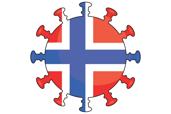 Ilustrowana Bandera Wirusa Dla Kraju Norweskiego — Wektor stockowy