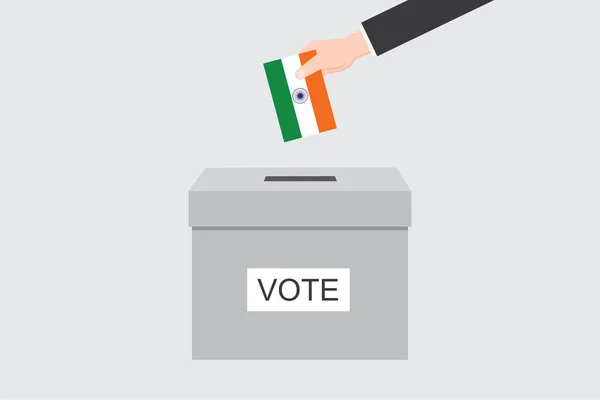 印有印度国标图解的投票箱 — 图库矢量图片