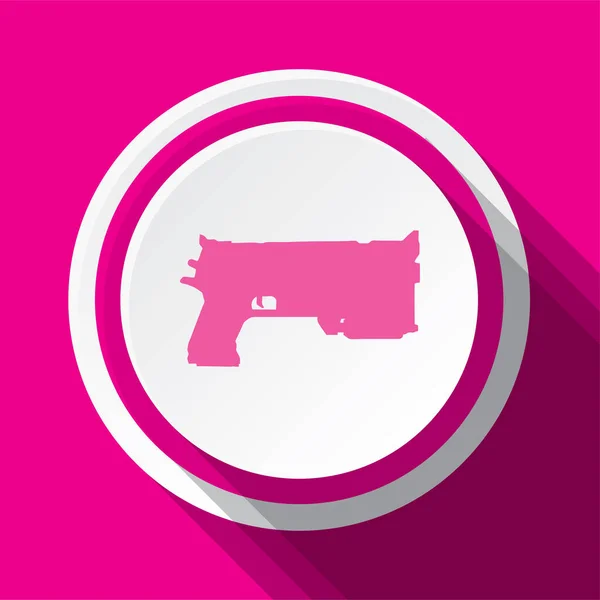 Pink Vector Icon Design Pistol — 스톡 벡터