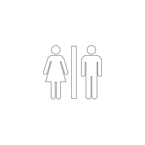 Toilet Sign Line Icon Vector Illustration — ストックベクタ