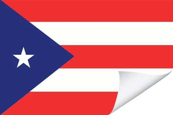 Bandiera Illustrata Paese Porto Rico — Vettoriale Stock
