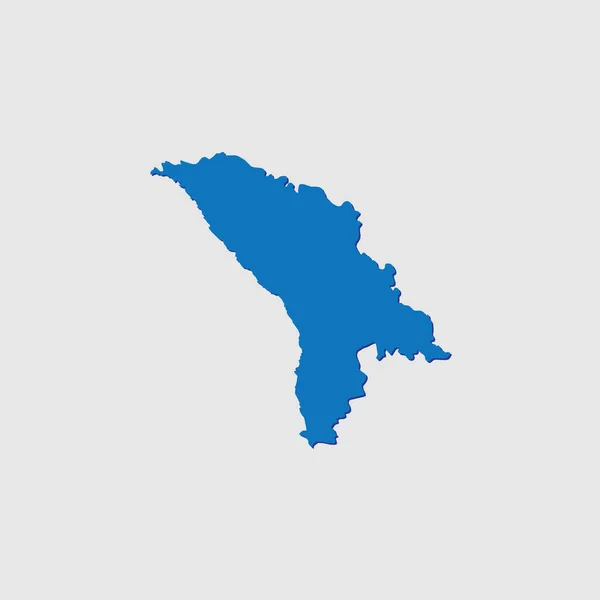 Blue Illustrated Country Shape Shadow Moldova — Stock Vector
