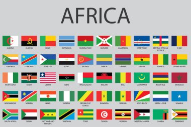 Afrika 'nın Kıta Bayrakları İllüstrasyonu