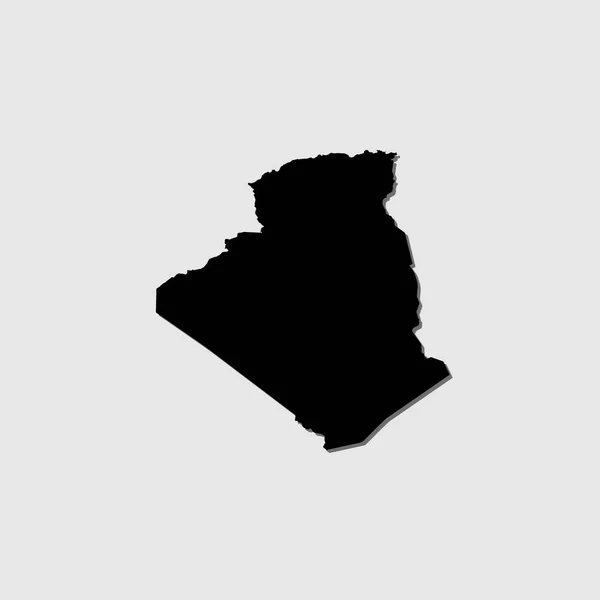 Une Forme Pays Illustrée Avec Ombre Portée Algérie — Image vectorielle