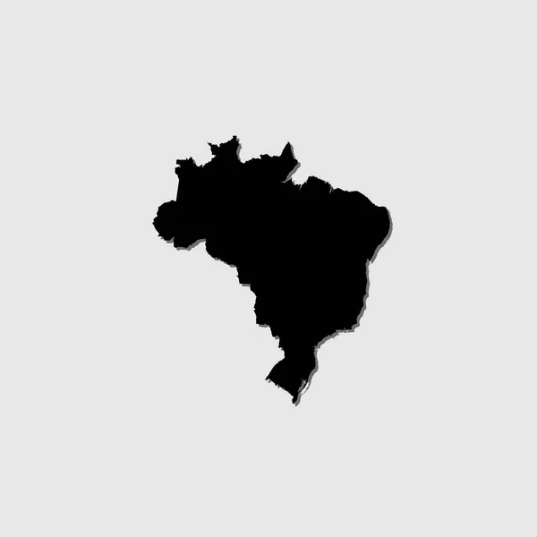 Illustrated Country Shape Drop Shadow Brazil — Stock Vector