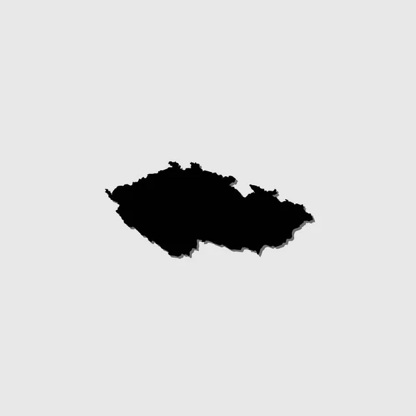 Ένα Εικονογραφημένο Σχήμα Χώρας Drop Shadow Της Τσεχικής Δημοκρατίας — Διανυσματικό Αρχείο