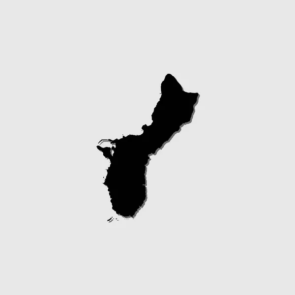 Illustrerad Country Shape Med Drop Shadow Guam — Stock vektor