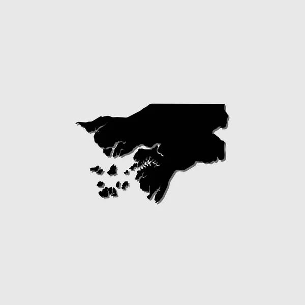 Une Forme Pays Illustrée Avec Ombre Portée Guinée Bissau — Image vectorielle