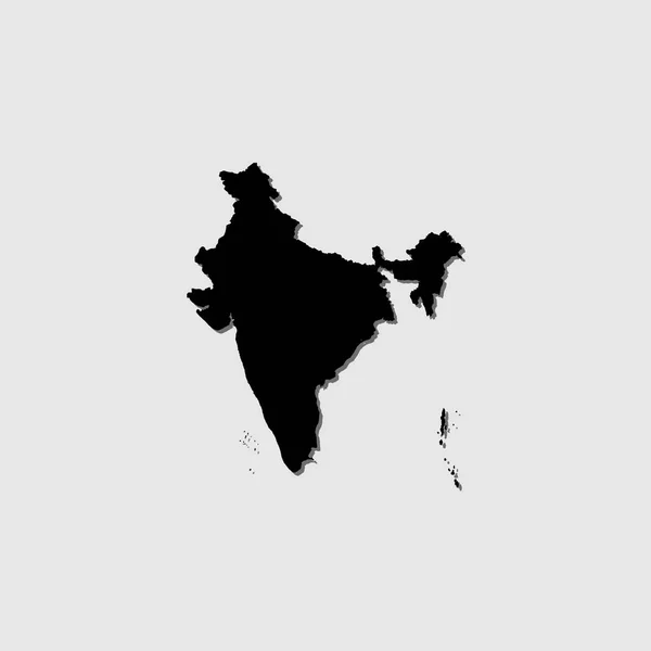 Ένα Εικονογραφημένο Σχήμα Χώρας Drop Shadow Της Ινδίας — Διανυσματικό Αρχείο