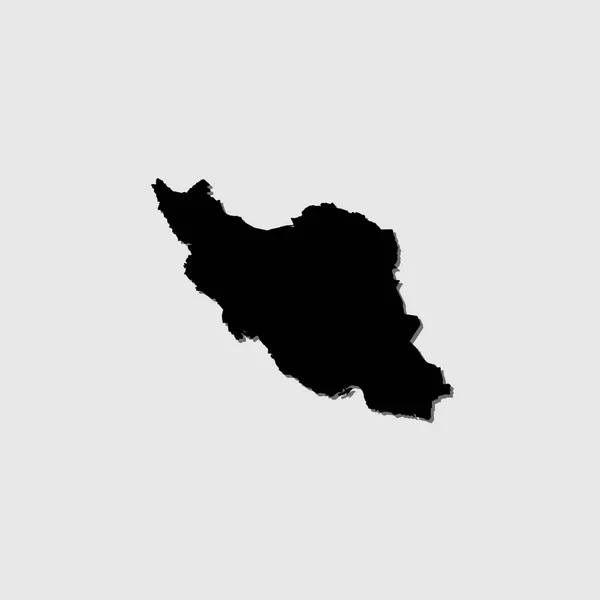 Une Forme Pays Illustrée Avec Ombre Portée Iran — Image vectorielle