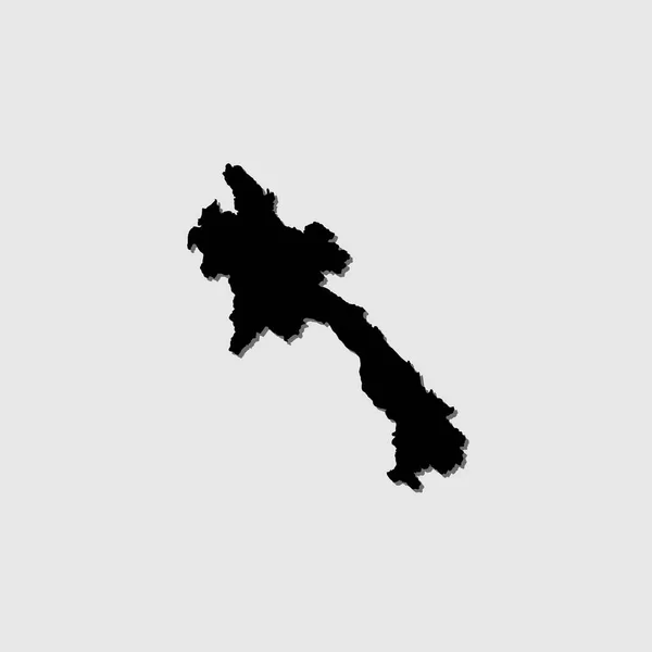 Ένα Εικονογραφημένο Σχήμα Χώρας Drop Shadow Του Λάος — Διανυσματικό Αρχείο