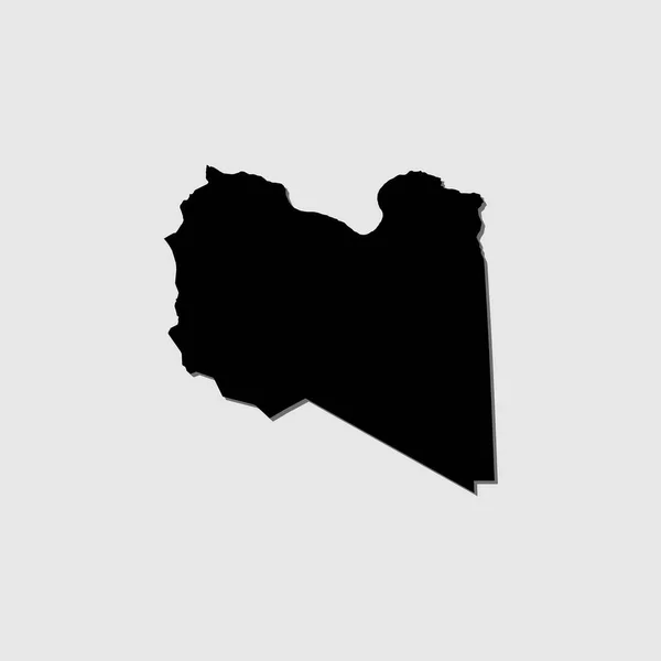 Ένα Εικονογραφημένο Σχήμα Χώρας Drop Shadow Της Λιβύης — Διανυσματικό Αρχείο
