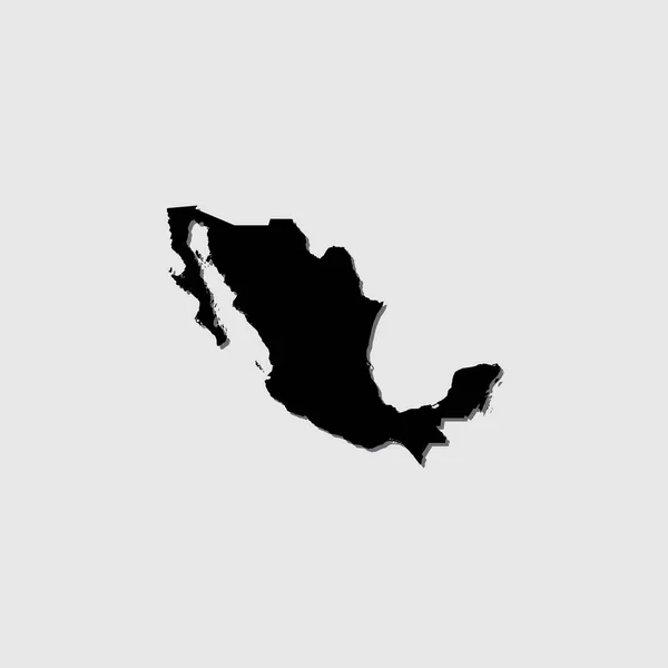 Ένα Εικονογραφημένο Σχήμα Χώρας Drop Shadow Του Μεξικού — Διανυσματικό Αρχείο