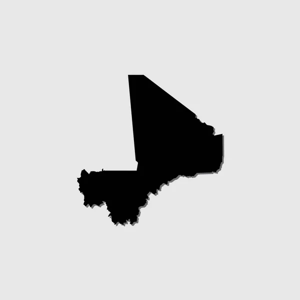 Une Forme Pays Illustrée Avec Ombre Portée Mali — Image vectorielle