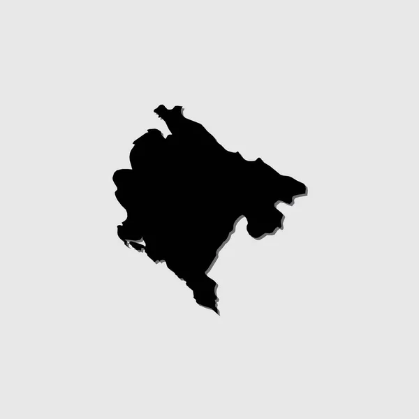 Una Forma País Ilustrada Con Sombra Gota Montenegro — Vector de stock