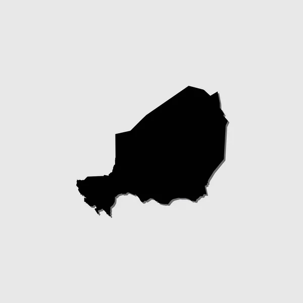 Ένα Εικονογραφημένο Σχήμα Χώρας Drop Shadow Του Νίγηρα — Διανυσματικό Αρχείο