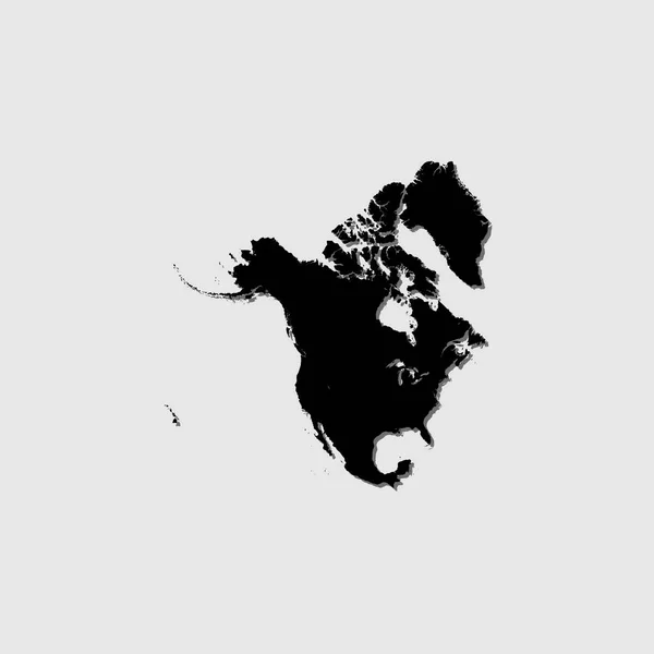 Une Forme Pays Illustrée Avec Ombre Portée Amérique Nord — Image vectorielle