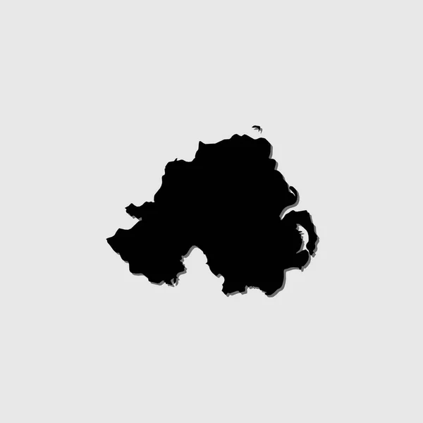 Une Forme Pays Illustrée Avec Ombre Portée Irlande Nord — Image vectorielle