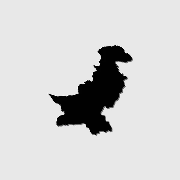 Une Forme Pays Illustrée Avec Ombre Portée Pakistan — Image vectorielle